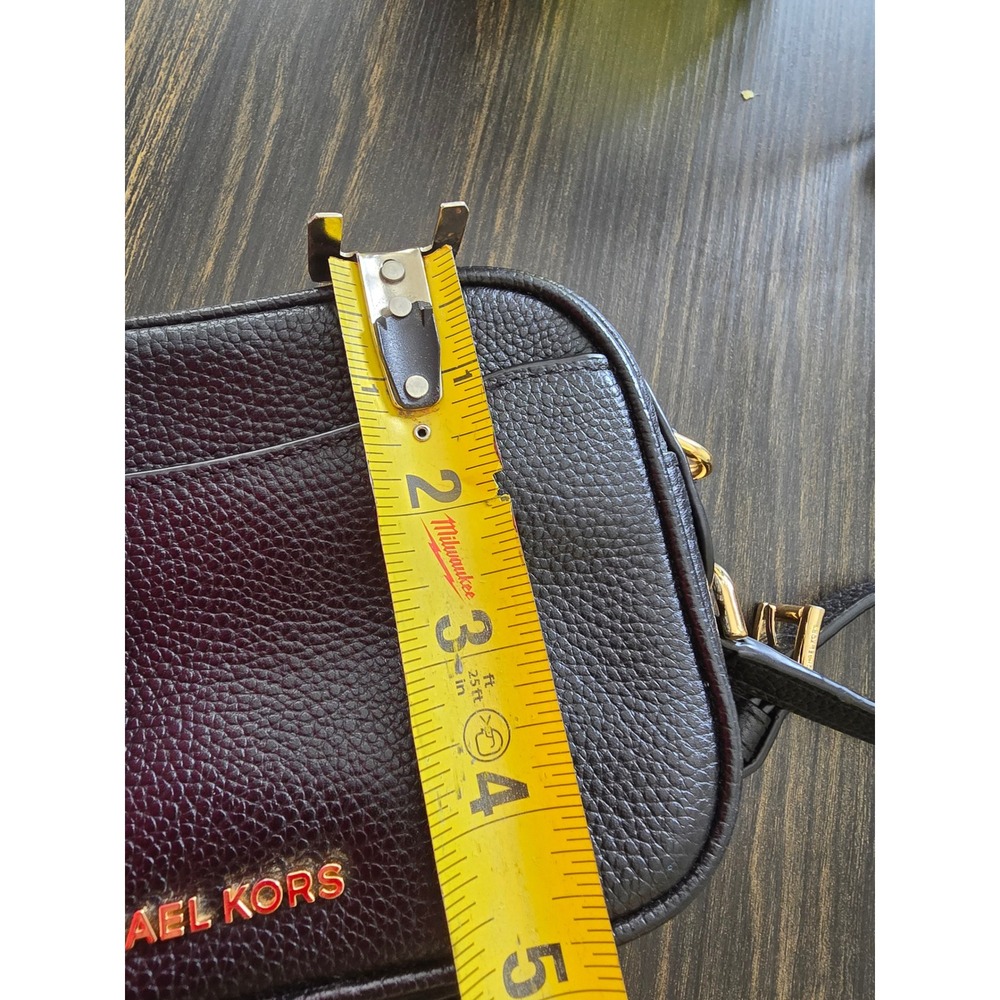 Michael Kors Black Leather Camera Bag Crossbody‎ Shoulder Bag Gold Hardware - Picture 8 of 8